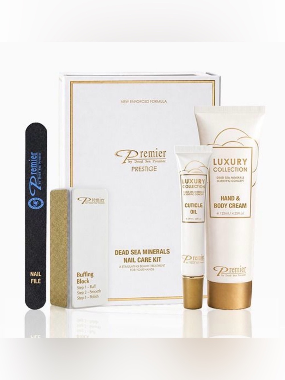 Premier Luxury Nail Care Set – White & Gold Accent